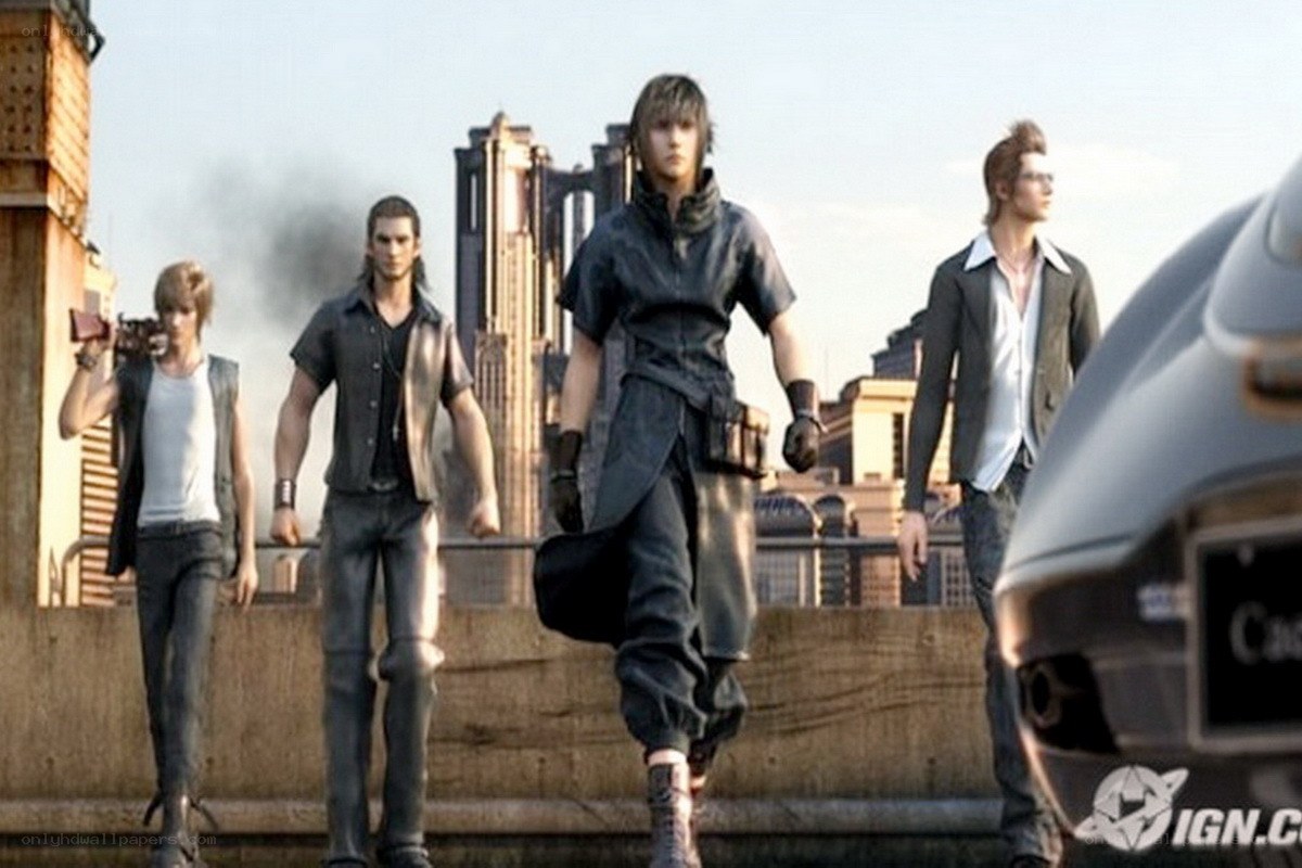 Final Fantasy XIII characters on rooftop