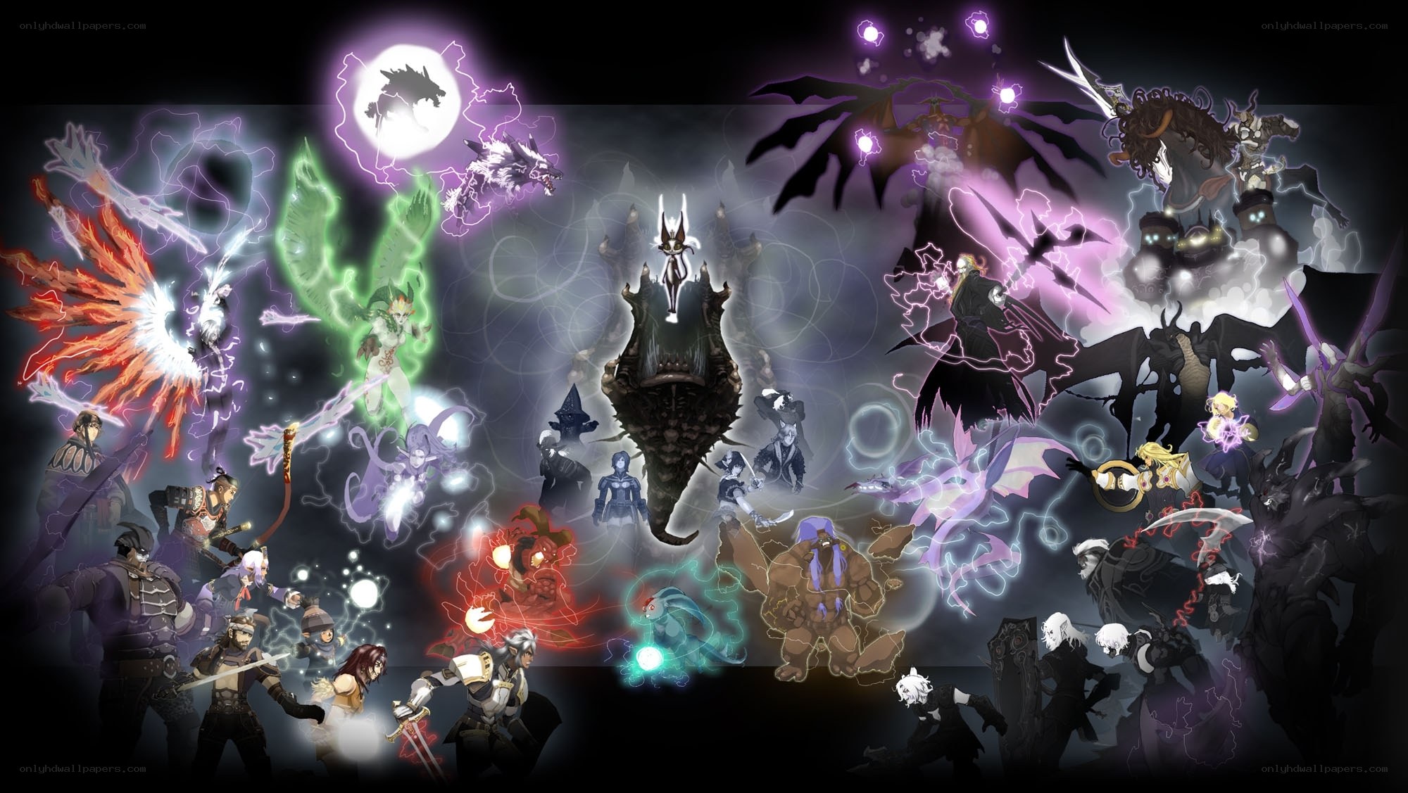 Final Fantasy XIV characters collage