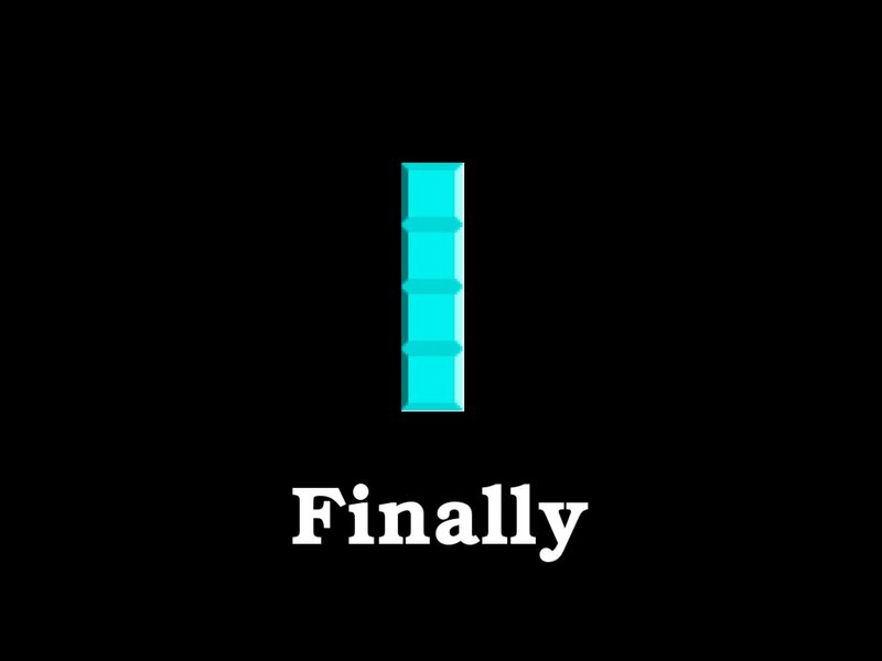 finally text with block icon