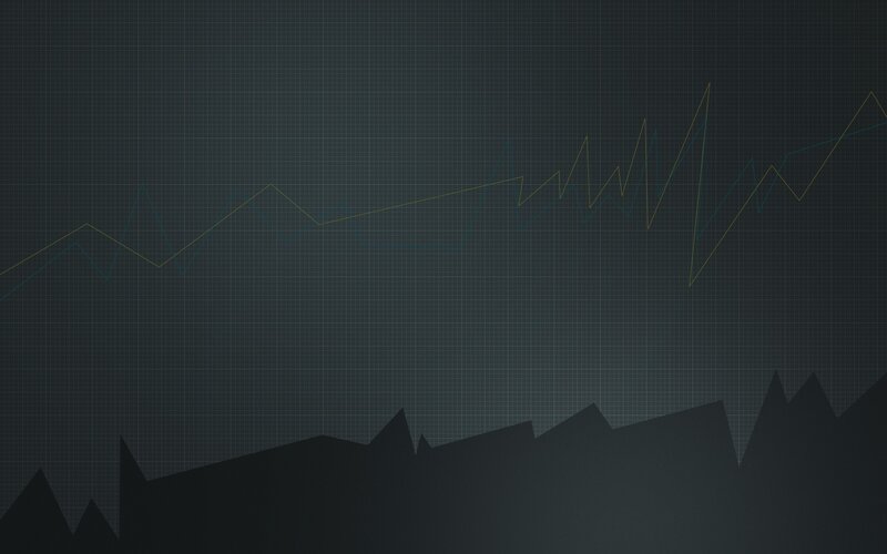 financial chart with mountain silhouette