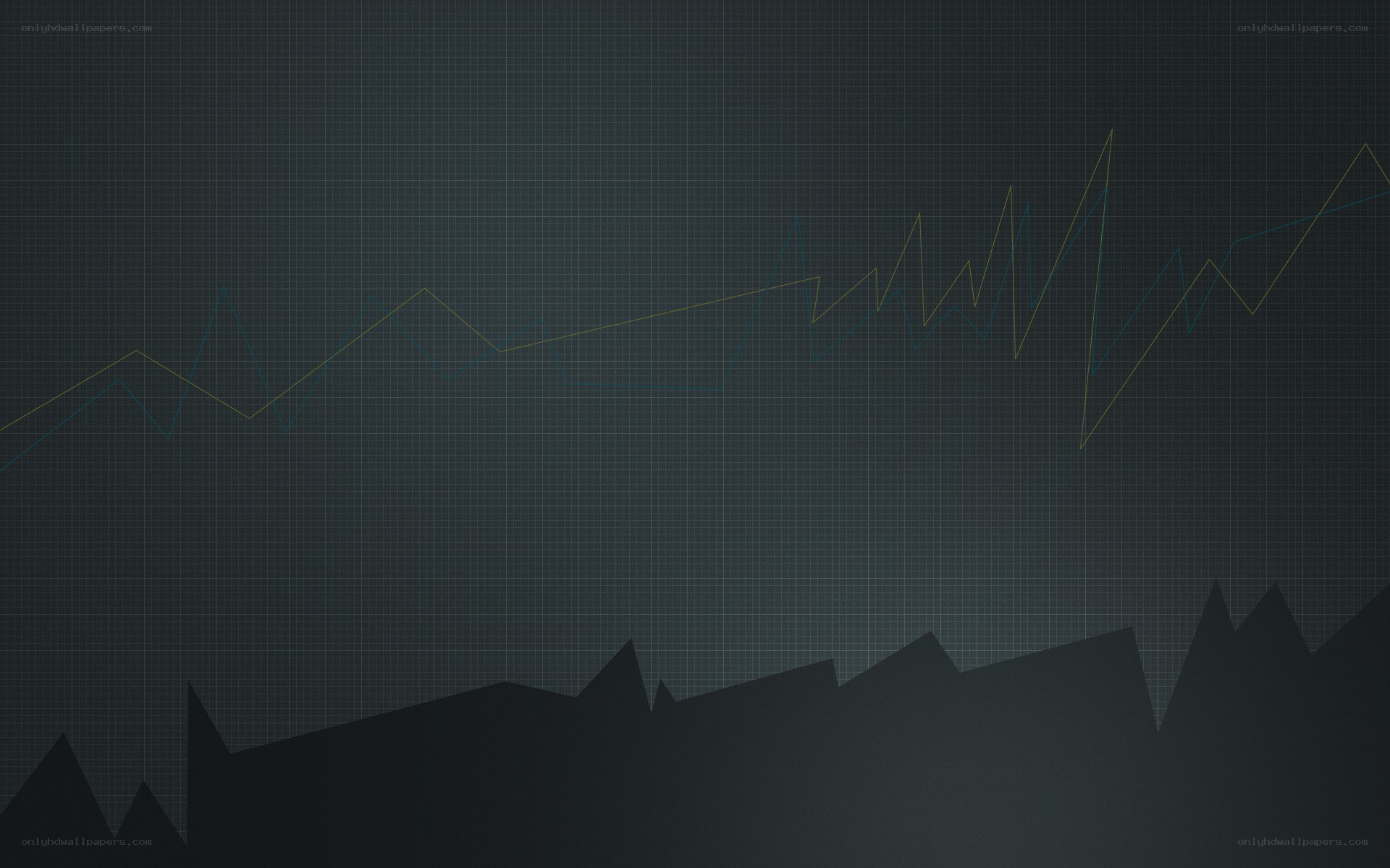 financial chart with mountain silhouette