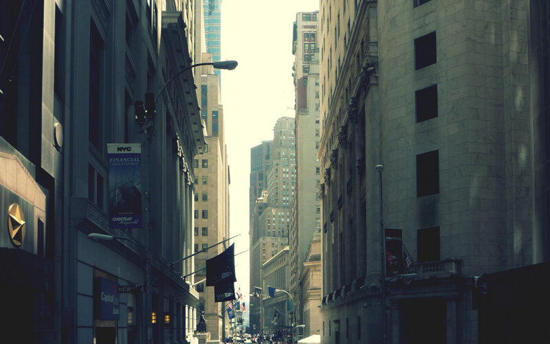Financial district street view