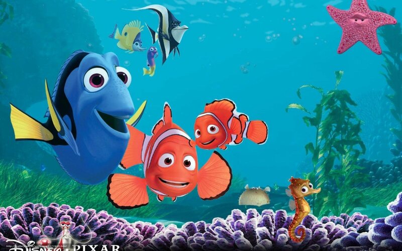 Finding Nemo characters underwater