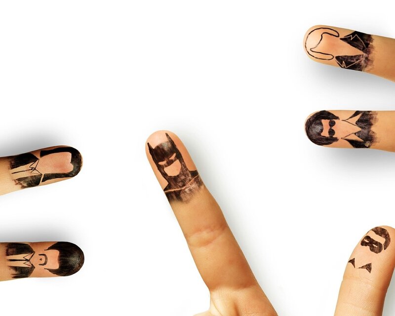 finger art of superheroes