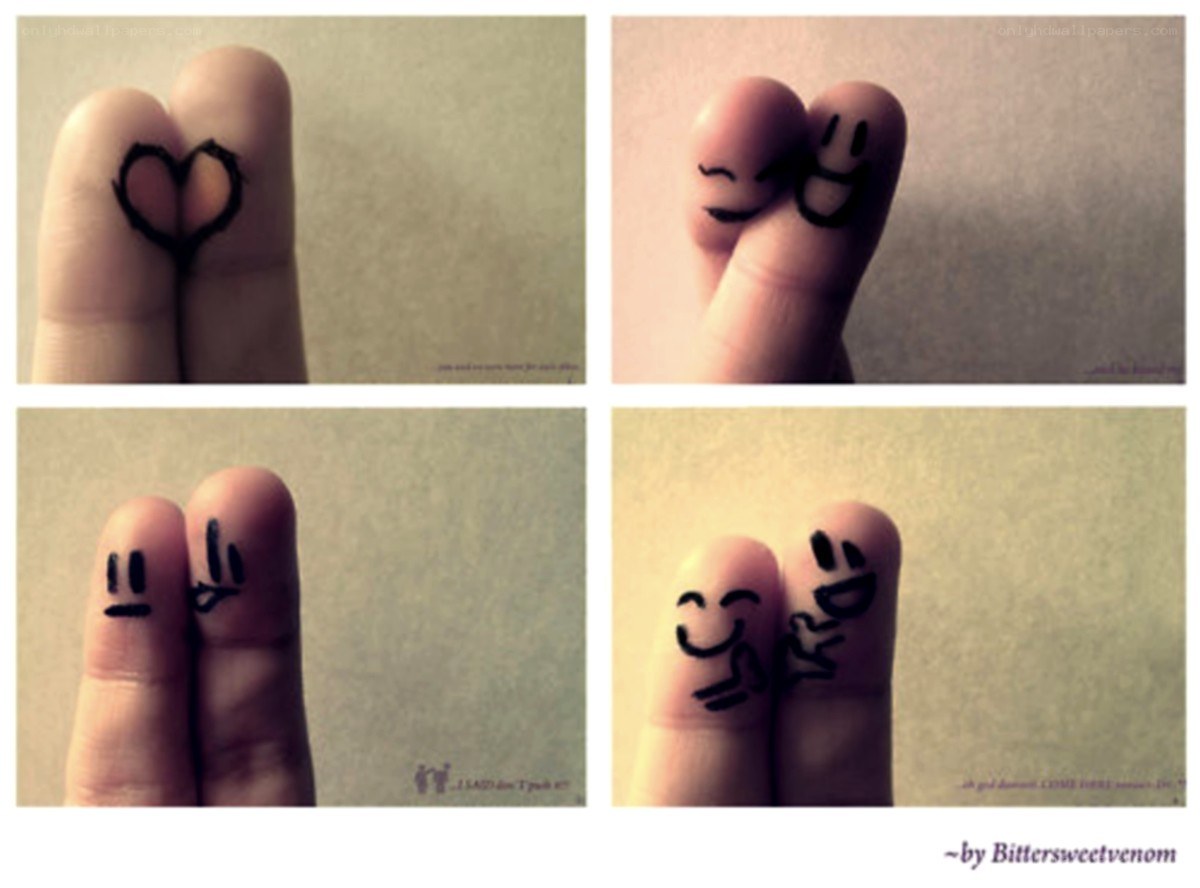 Finger art with drawings