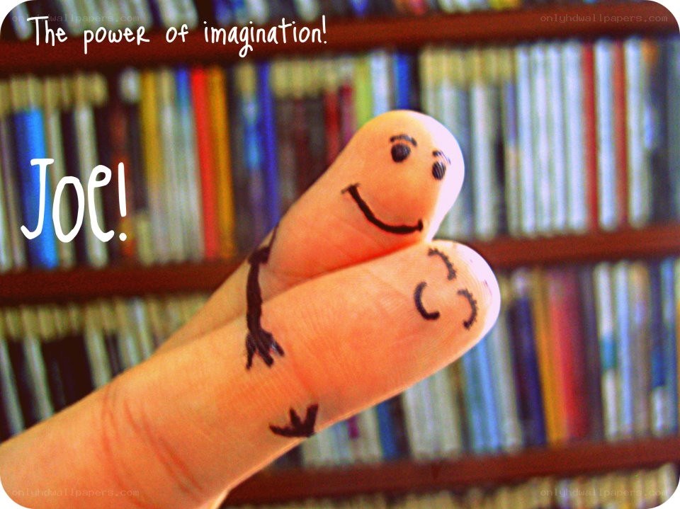 Finger art with smiling faces
