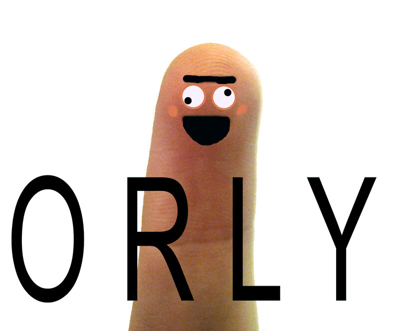 finger character with text