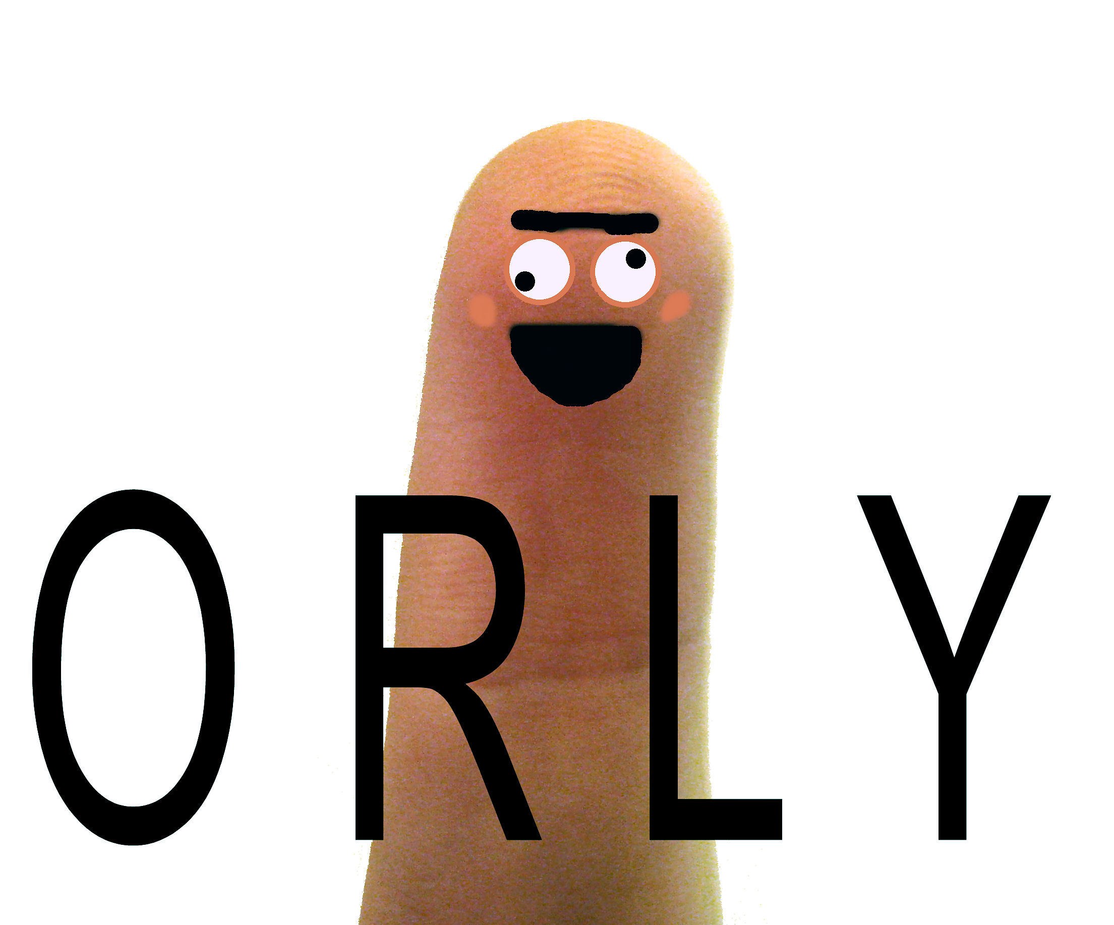 finger character with text