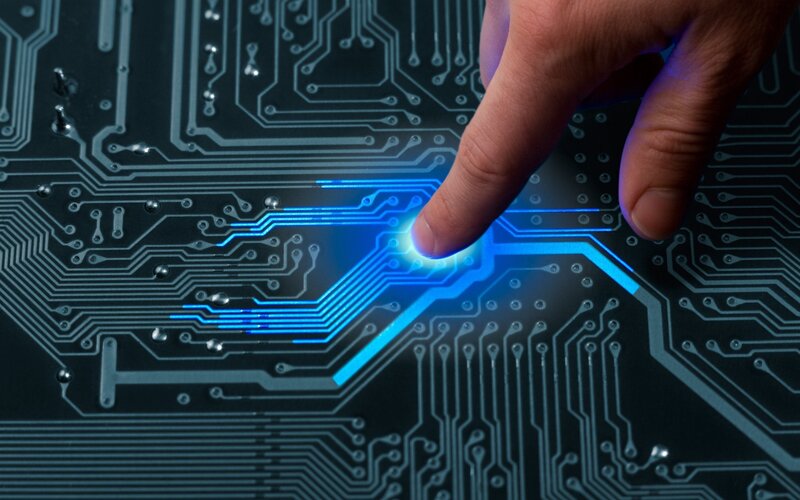 Finger on Circuit Board