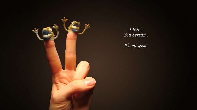 Finger Puppets on Hand — Black