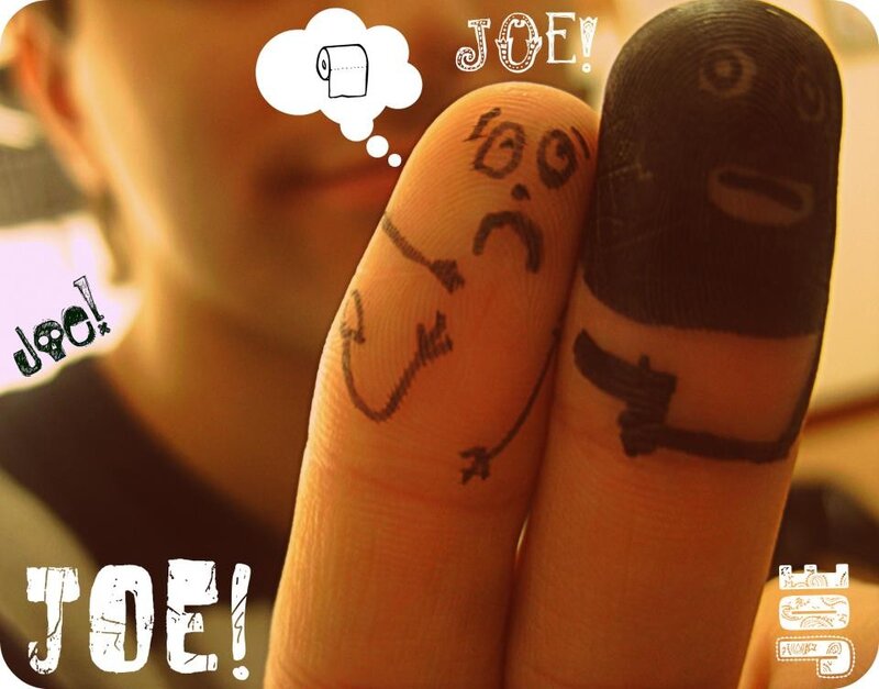 fingers drawn as characters