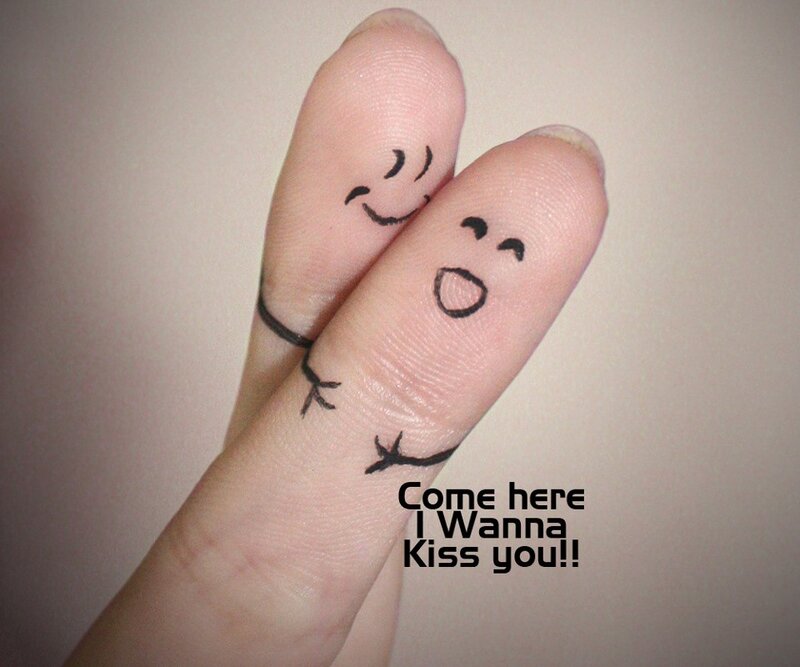 Fingers with Drawn Faces — White, Playful, Photograph