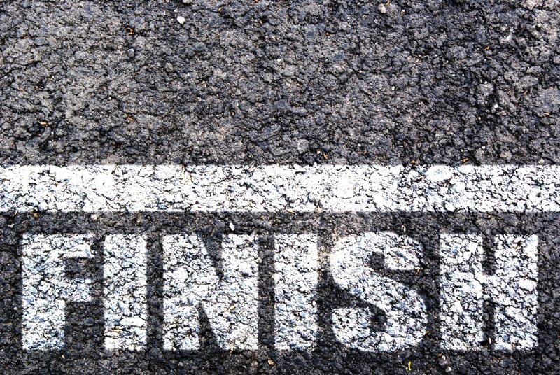 Finish Line on Asphalt