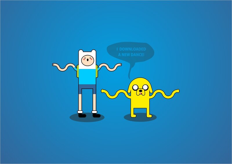 Finn and Jake Dancing — Blue