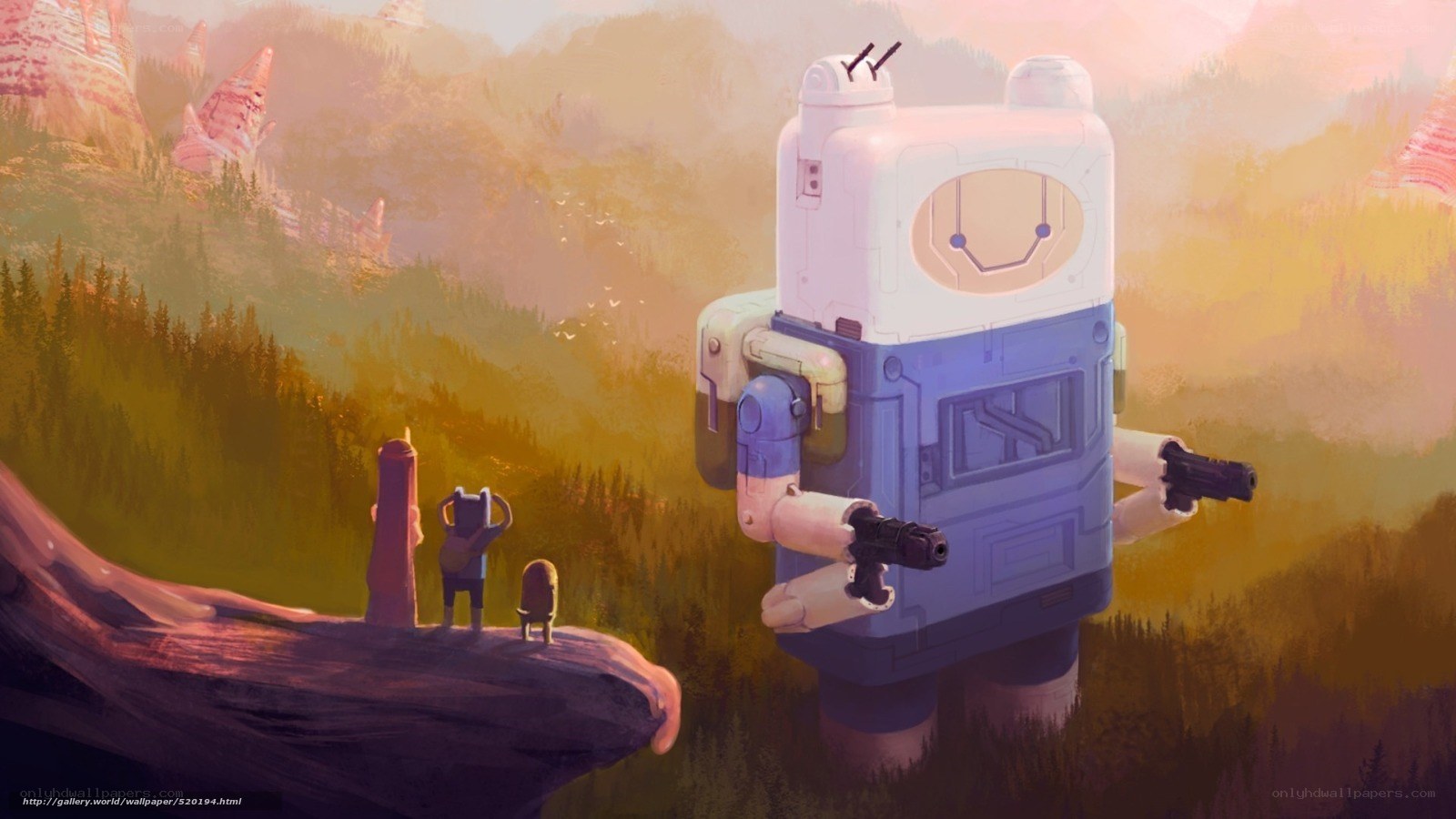 Finn and Jake face a giant robot