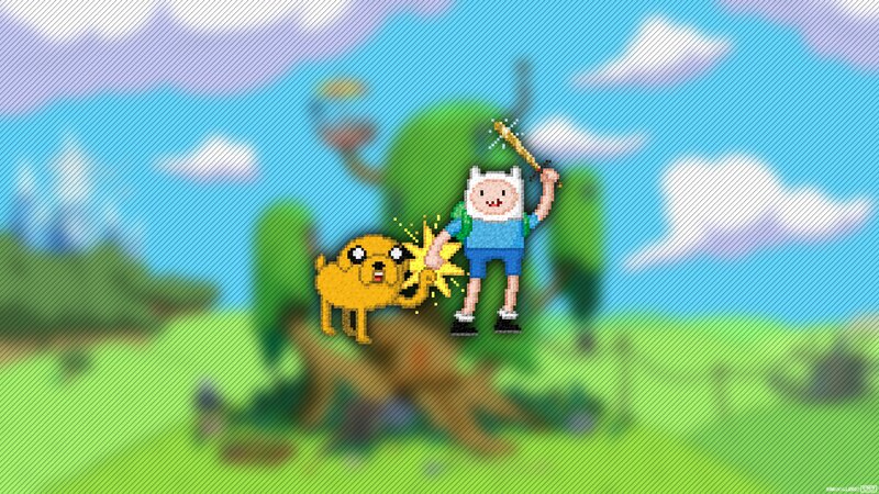 Finn and Jake in Pixel Art