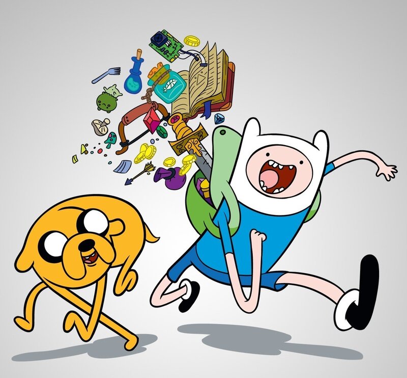 Finn and Jake Running — Blue, Energetic