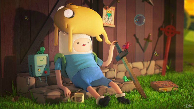 Finn and Jake Sitting