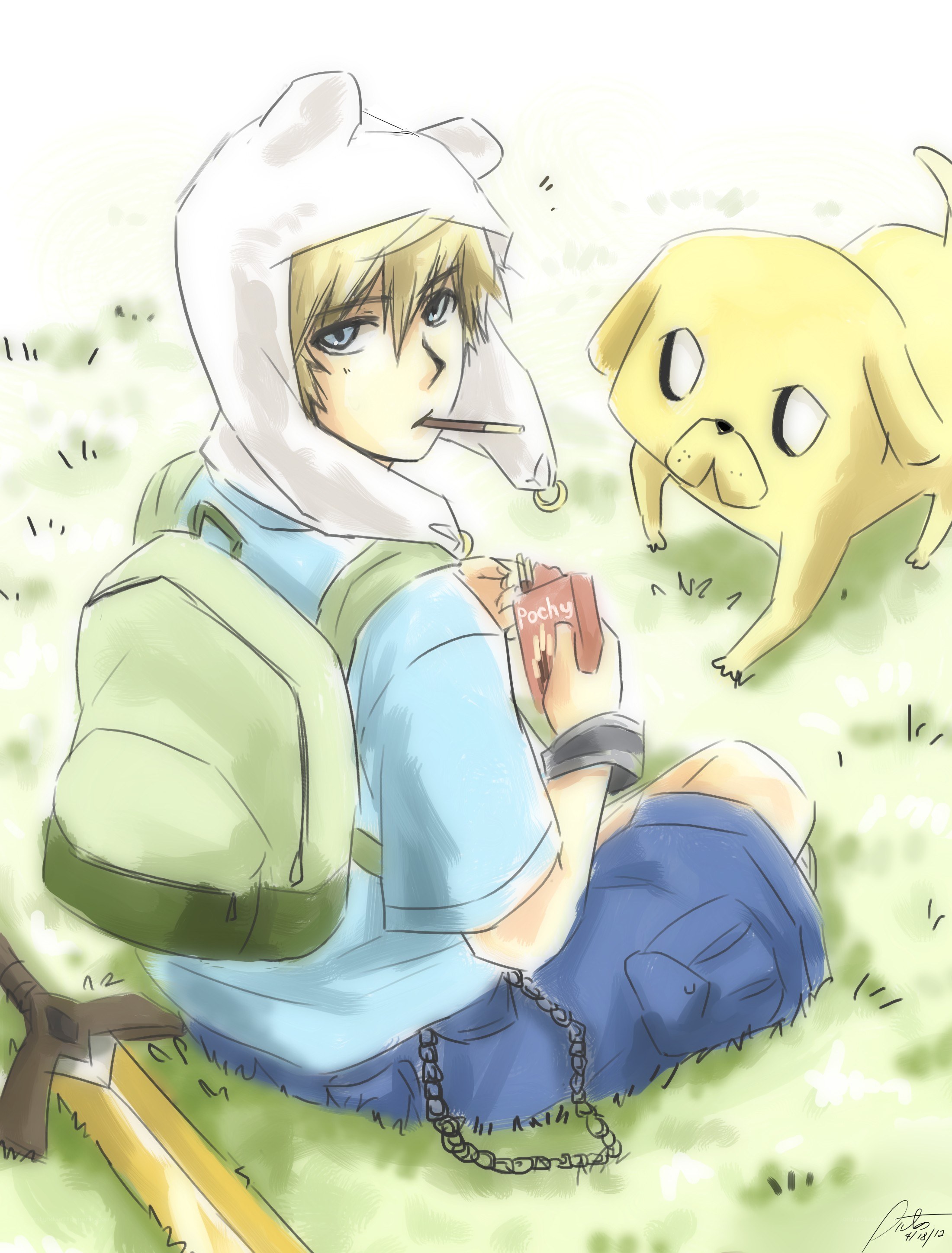 Finn and Jake snack time