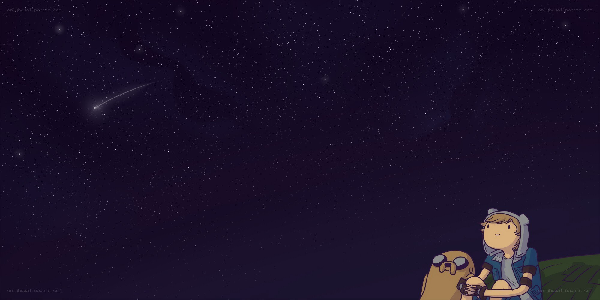 Finn and Jake watching a meteor