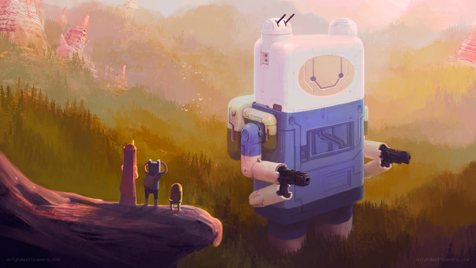 Finn and Jake with a robot