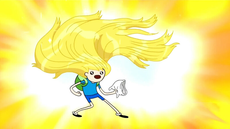 Finn running with golden hair