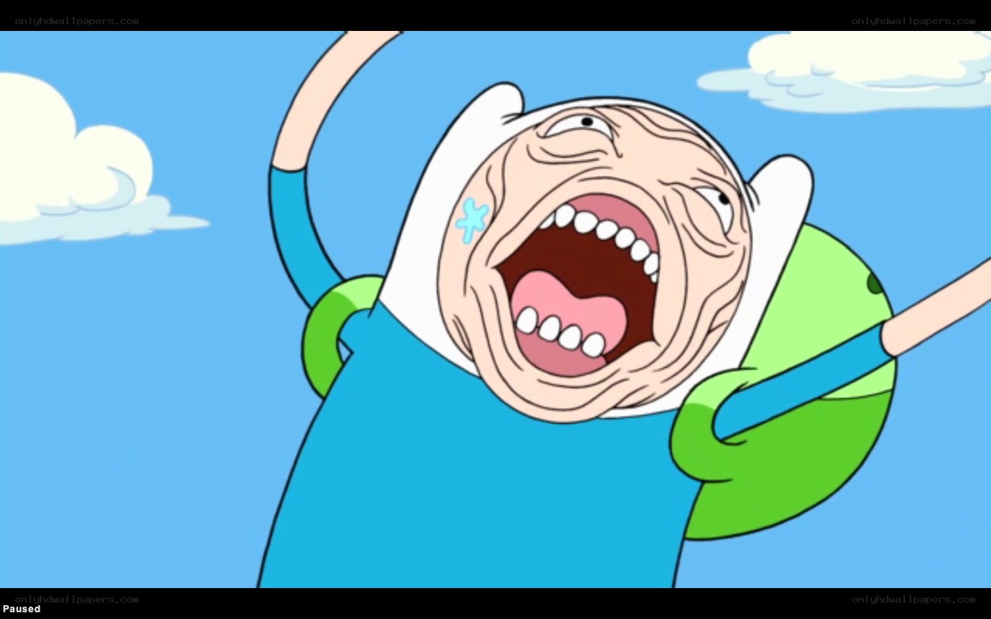 Finn screaming in pain