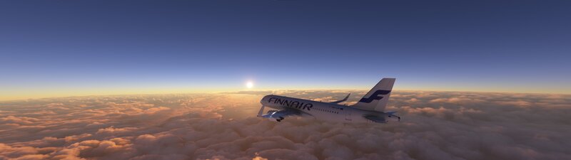 Finnair Airplane Above Clouds