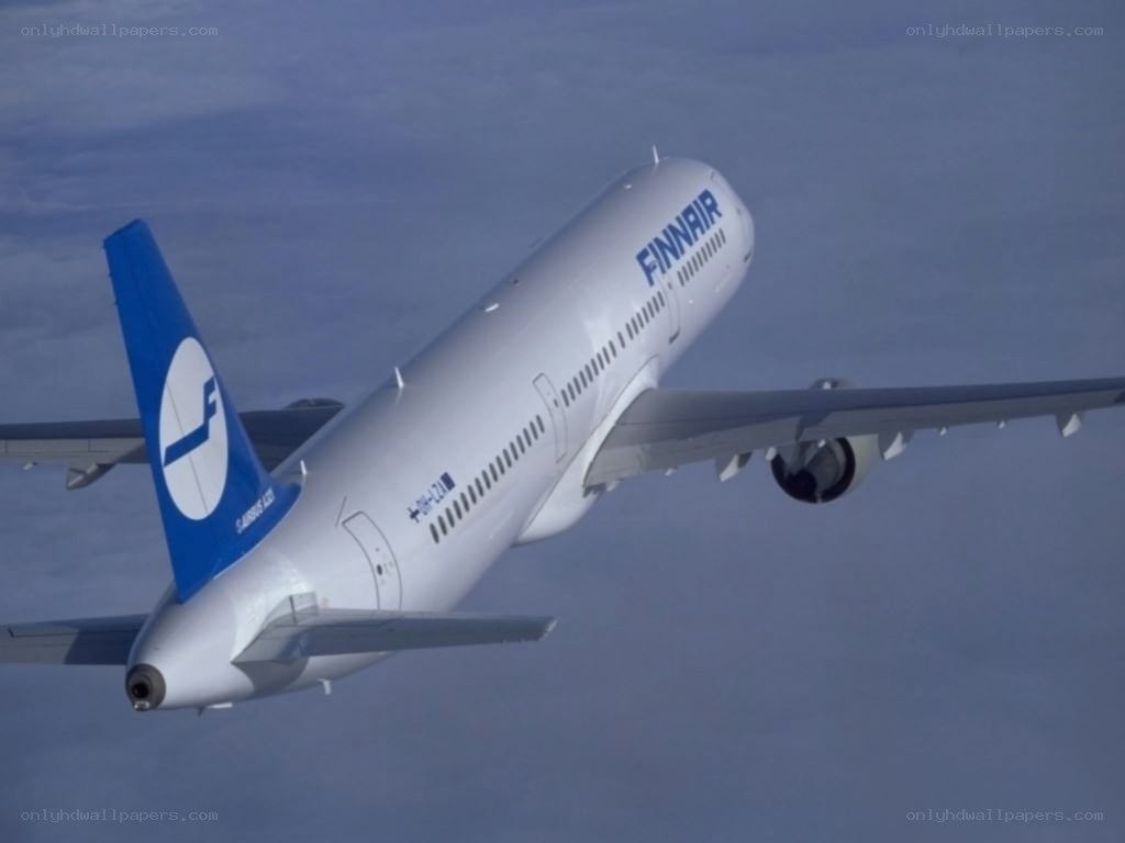 Finnair airplane in flight