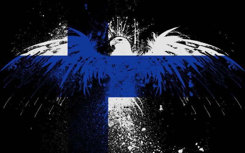 Finnish flag eagle art