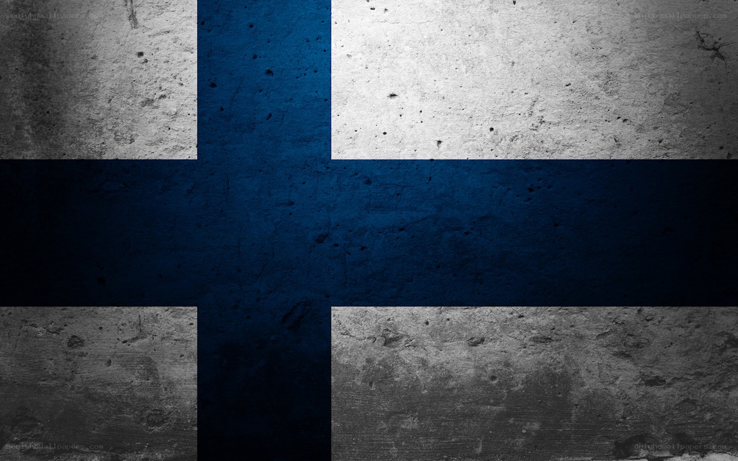 Finnish flag on concrete
