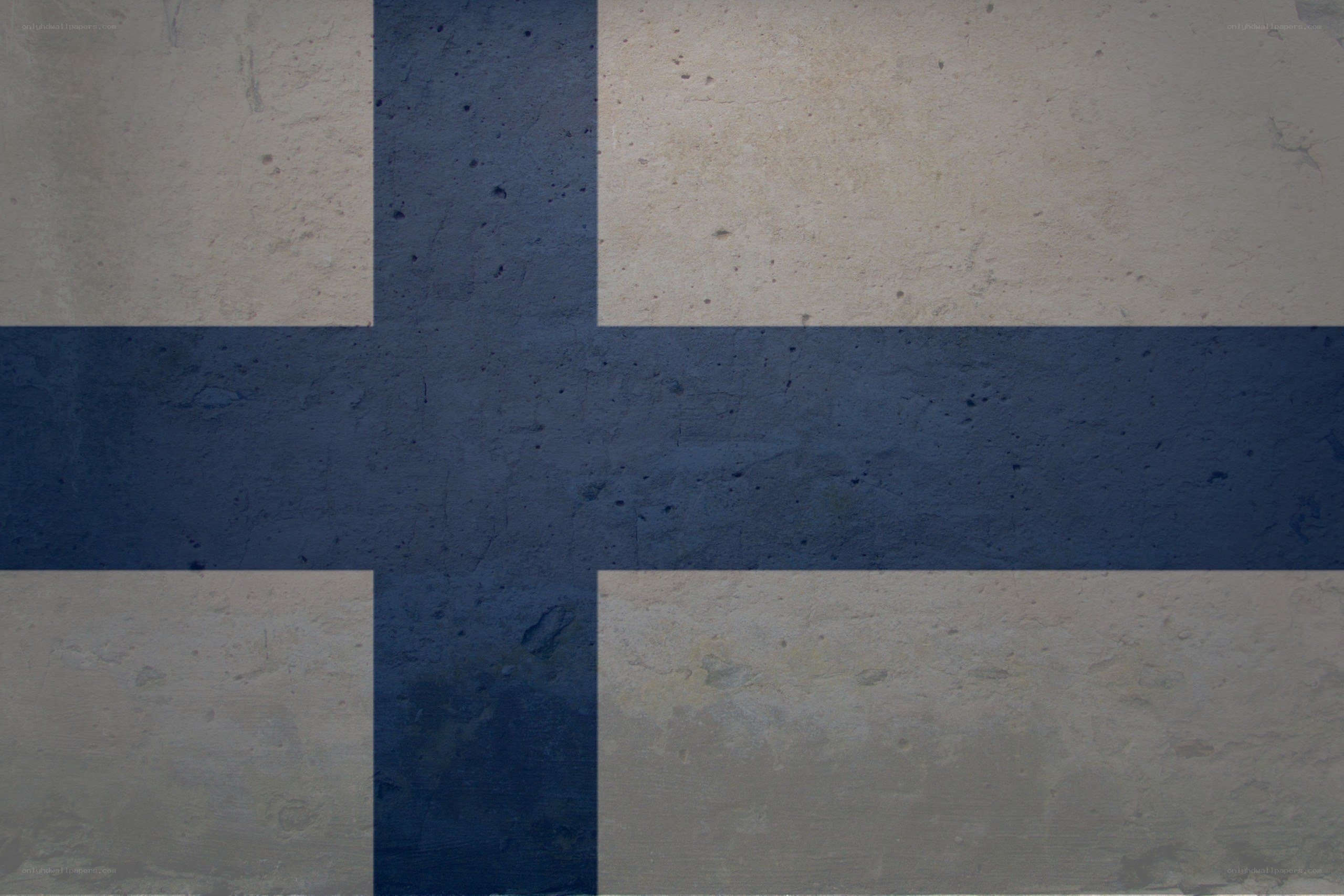 Finnish flag on textured wall
