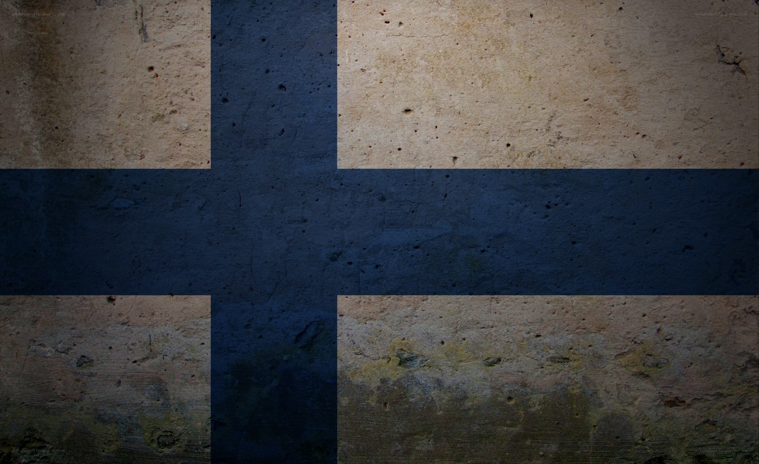 Finnish flag on textured wall