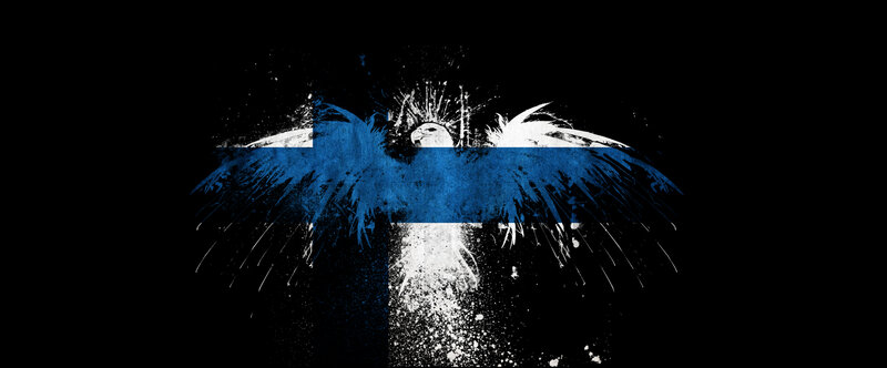 Finnish flag with eagle art