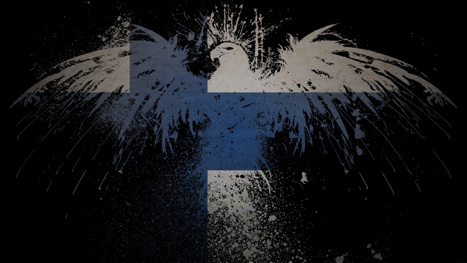 Finnish flag with eagle art