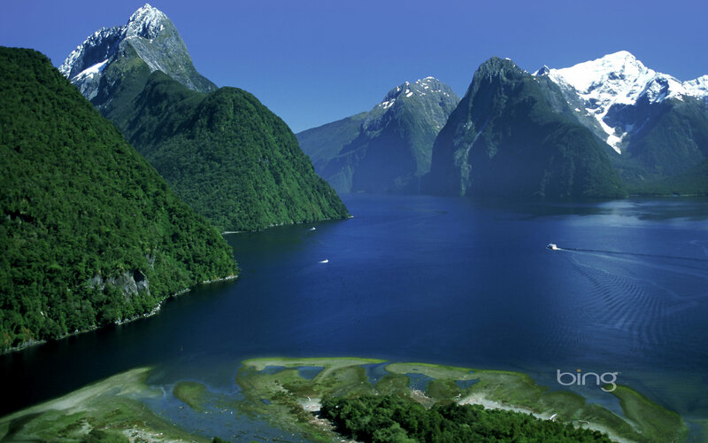Fiord with Mountains — Blue, Serene, Afternoon
