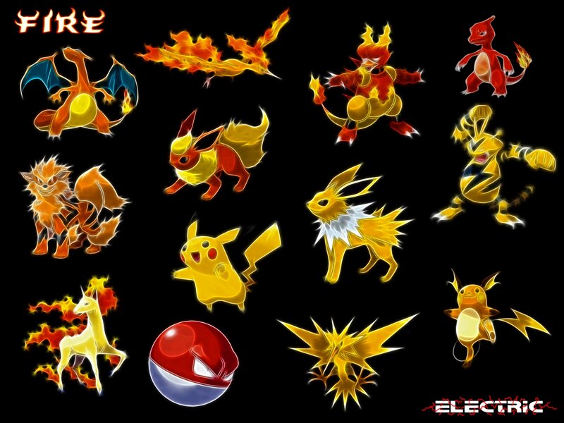 Fire and Electric Pokémon