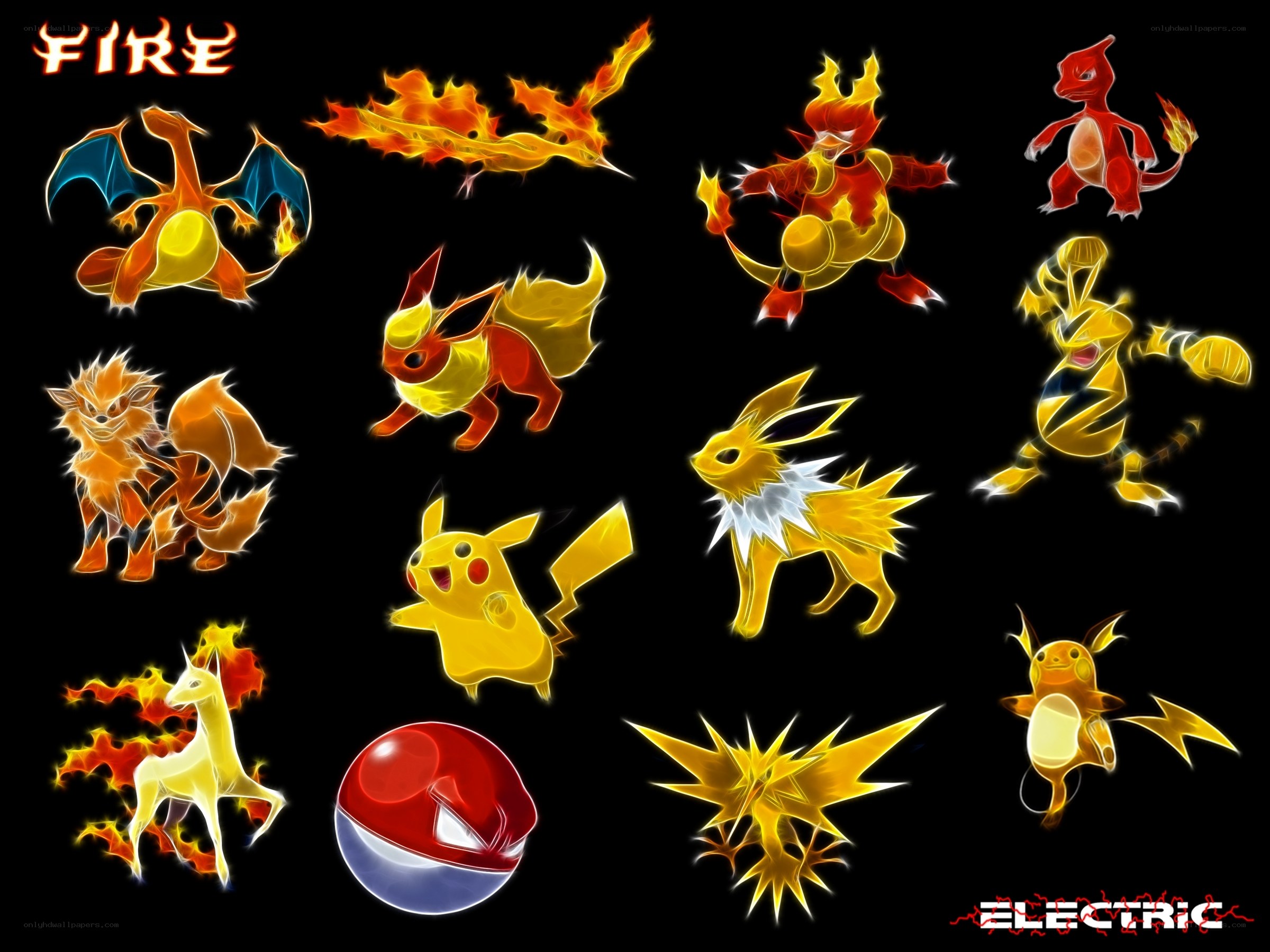Fire and Electric Pokémon