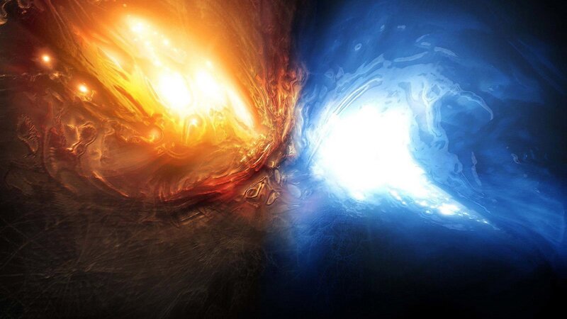 fire and ice abstract art