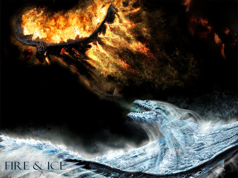 Fire and Ice Dragons — Black, Dramatic