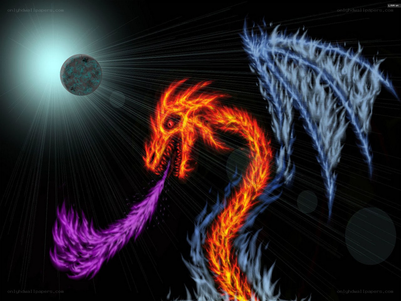 Fire and ice dragons in space