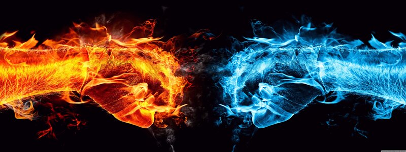 Fire and Ice Fists — Orange, Dramatic