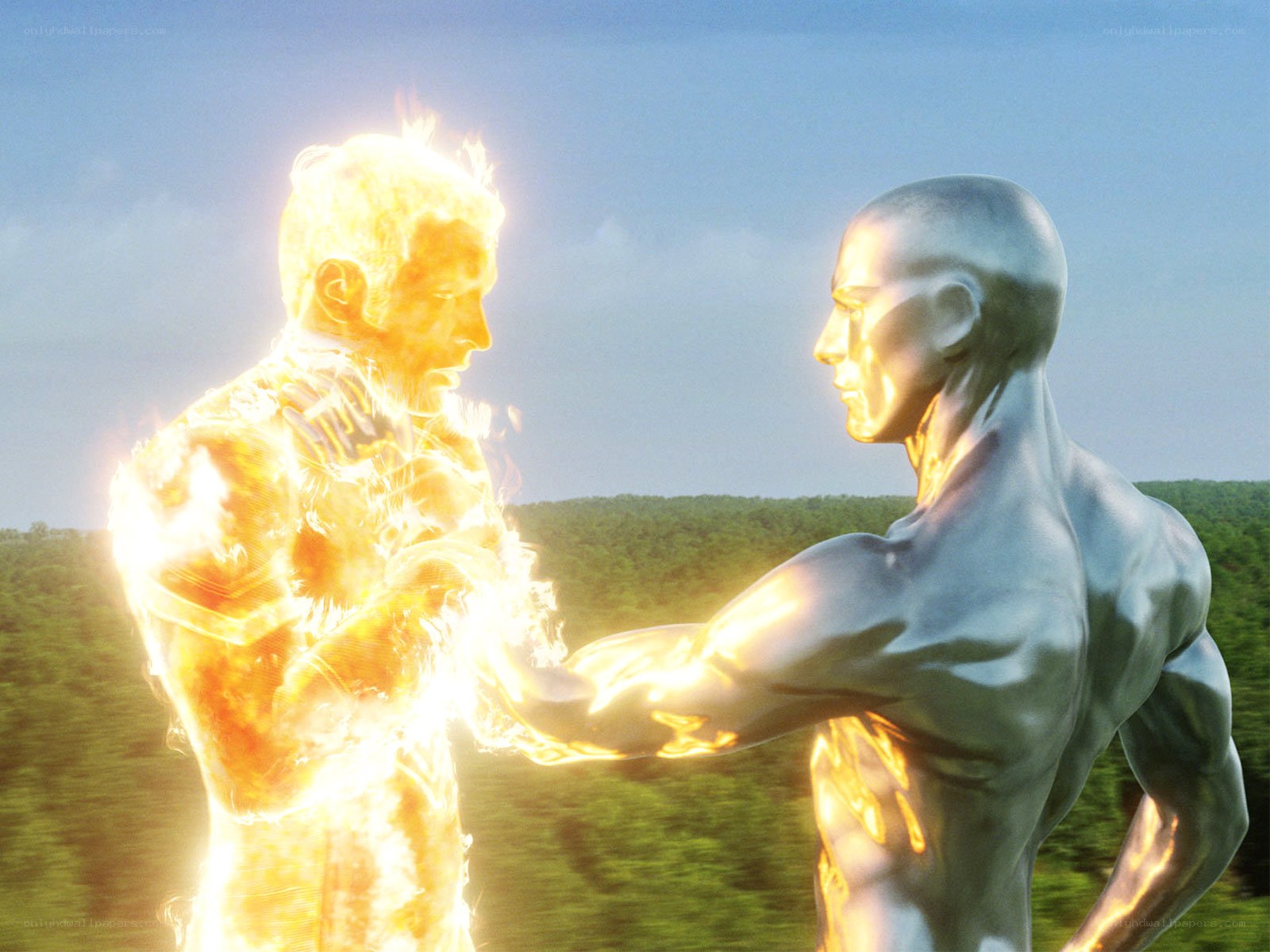 fire and metal figures