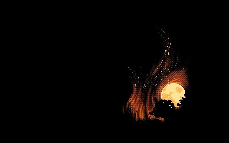 fire and moon illustration