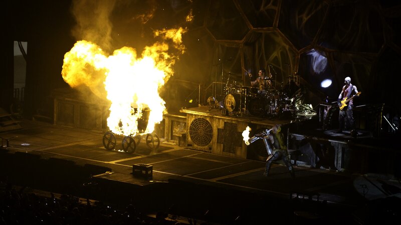 Fire and music on stage