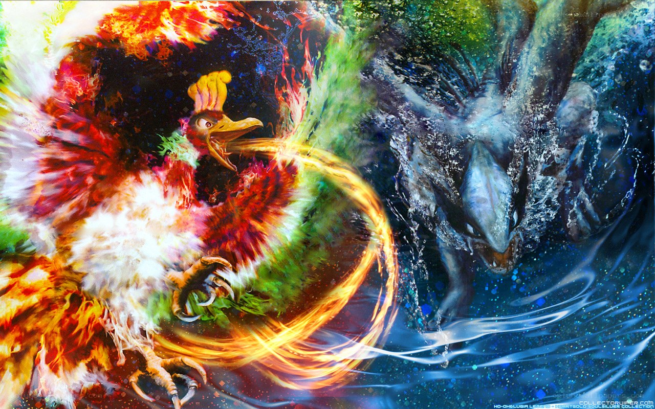 Fire and water elemental battle