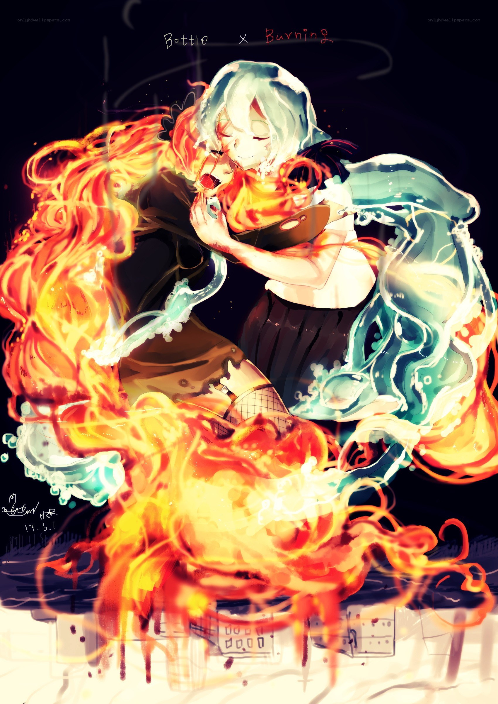 Fire and water embrace
