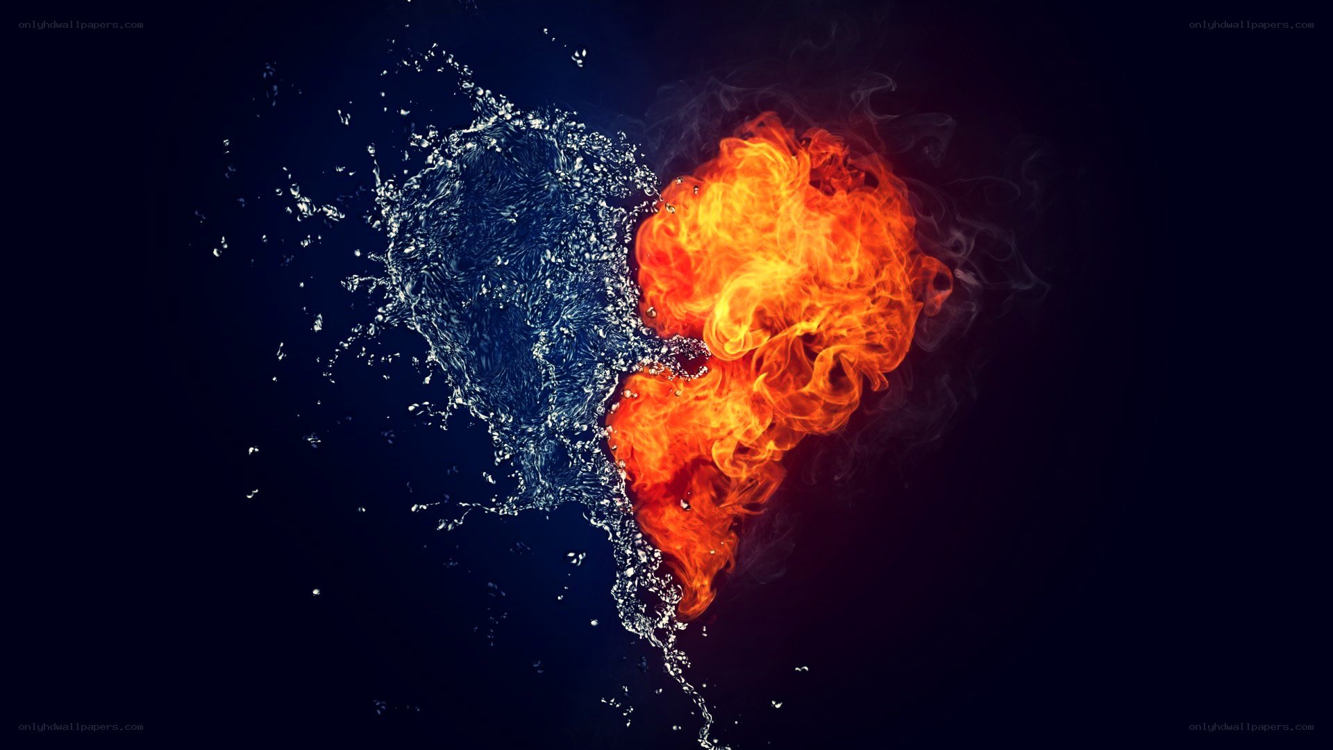 fire and water heart