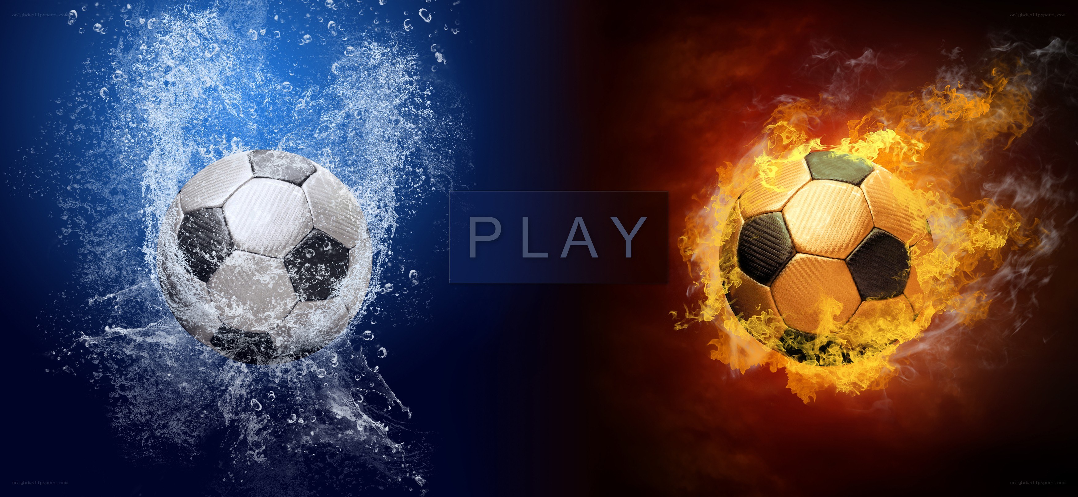 fire and water soccer balls