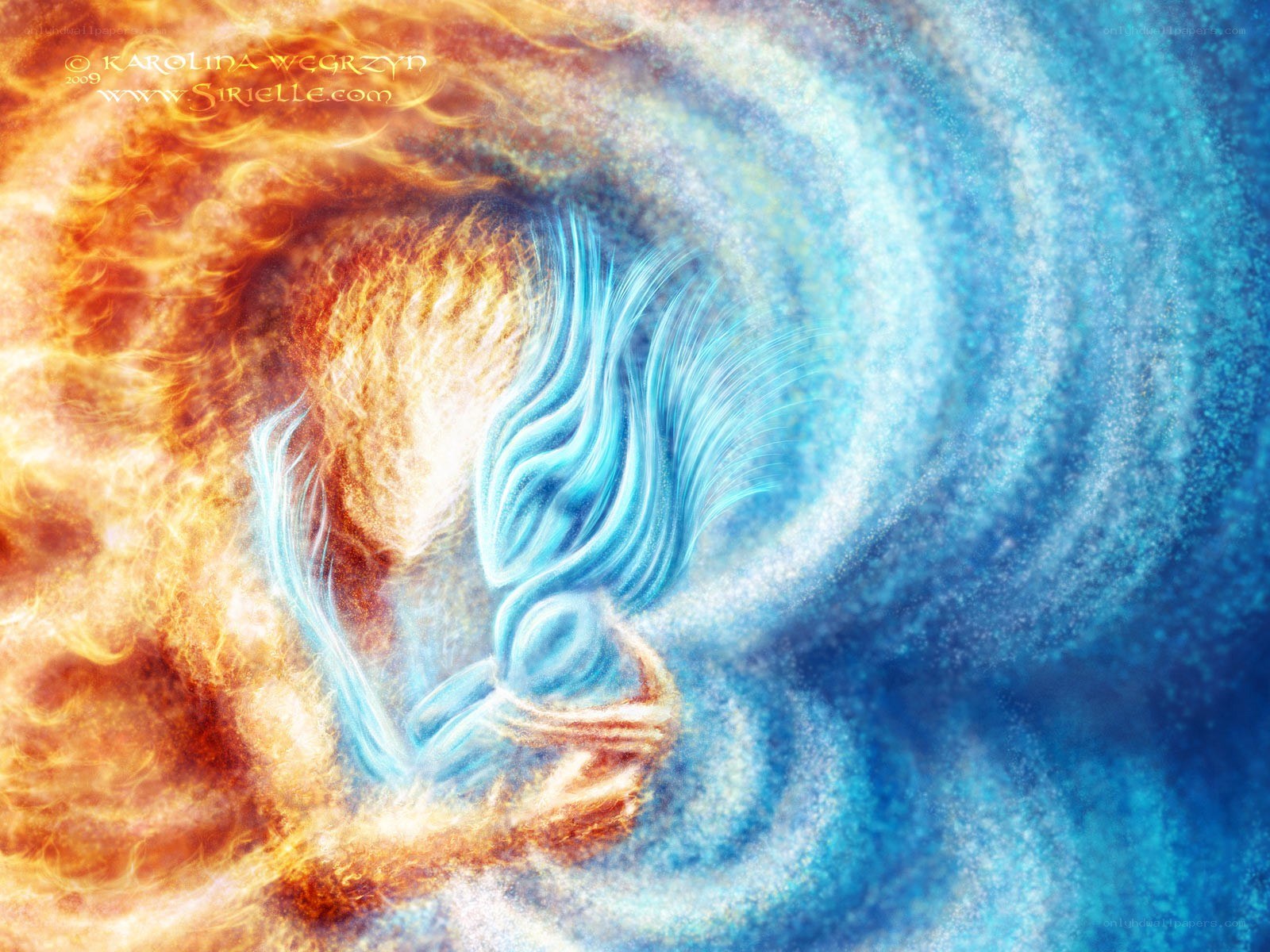 Fire and water spirits in harmony